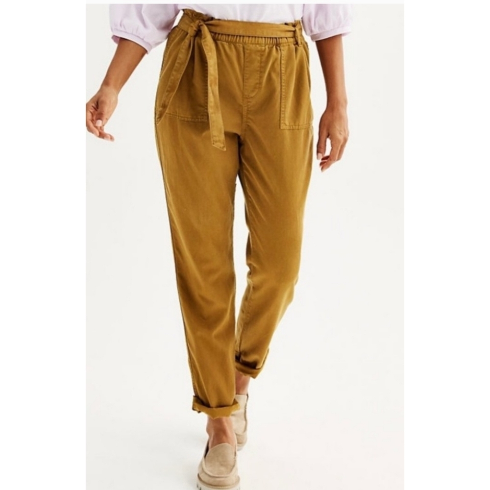 Sonoma Paperbag Waist Pull on  pants Woodwared Brown Size M
